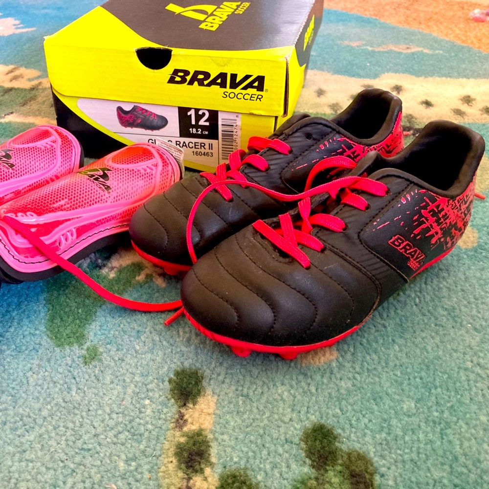 Little Girls Soccer Cleats & Shin Guards
